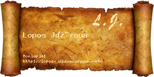 Lopos Józsua névjegykártya